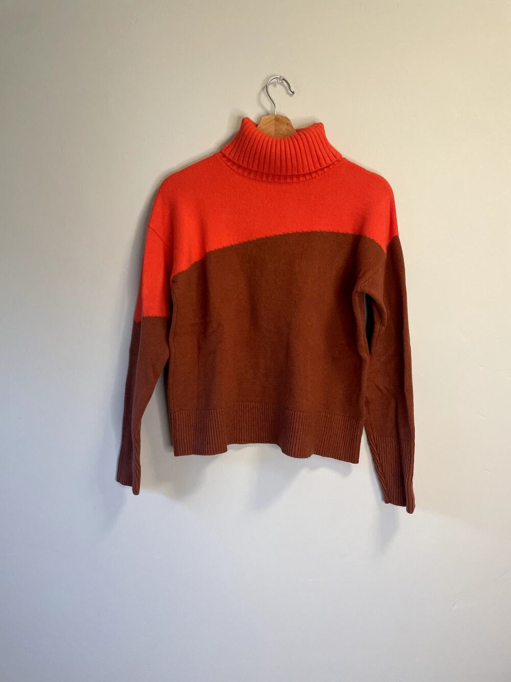 Anthropologie Colorblocked Turtleneck Sweater
